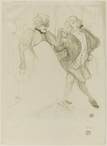 1893 Art Work -  Réjane and Galipaux; in Madame Sans-Gêne - Henri de Toulouse-Lautrec.