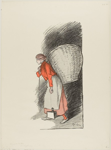 1893 Art Work -  The Rag-picker - Theophile-Alexandre Pierre Steinlen.