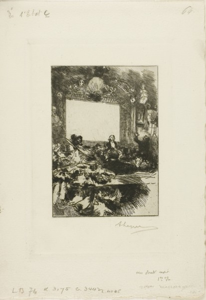 1893 Art Work -  At the Chat Noir - Louis Auguste Lepere.