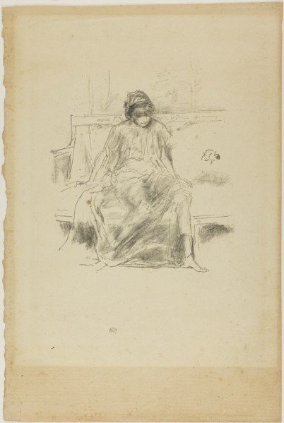 1893 Art Work -  The Draped Figure; Seated - James McNeill Whistler.