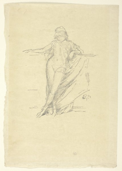 1893 Art Work -  Little Draped Figure; Leaning - James McNeill Whistler.