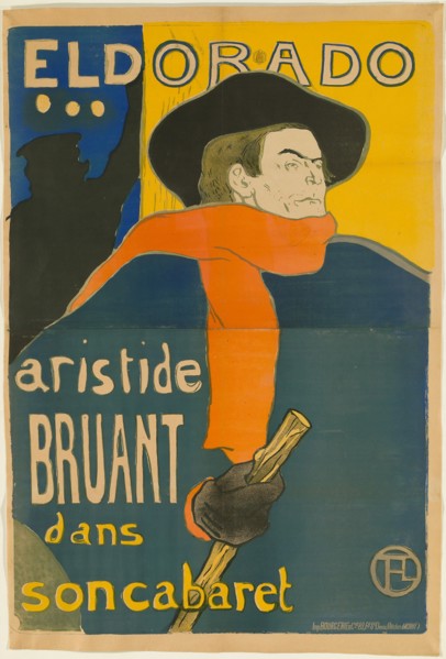 1892 Art Work -  Eldorado: Aristide Bruant - Henri de Toulouse-Lautrec.