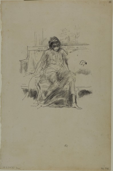 1893 Art Work -  The Draped Figure; Seated - James McNeill Whistler.