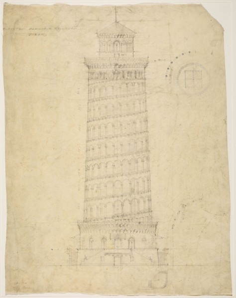 1892 Art Work -  World's Columbian Exposition Elevated Electric Railroad Tower; Chicago; Illinois; Elevation - Peter Joseph Weber (Architect).