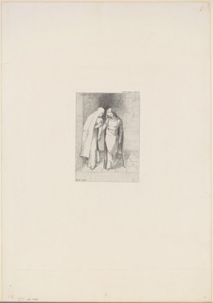 1892 Art Work -  Mystical Conversation - Odilon Redon.
