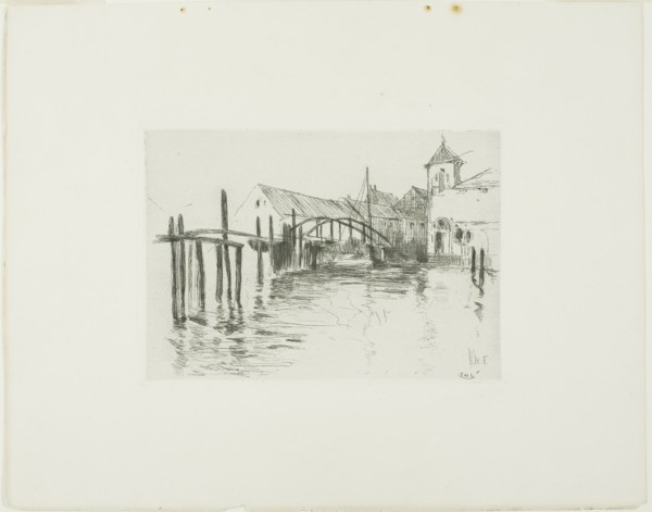 1893 Art Work -  Dock at Newport - John Henry Twachtman.