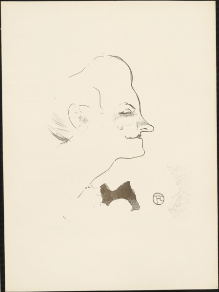 1893 Art Work -  Yvette Guilbert; from Le Cafe-Concert Henri de Toulouse-Lautrec.