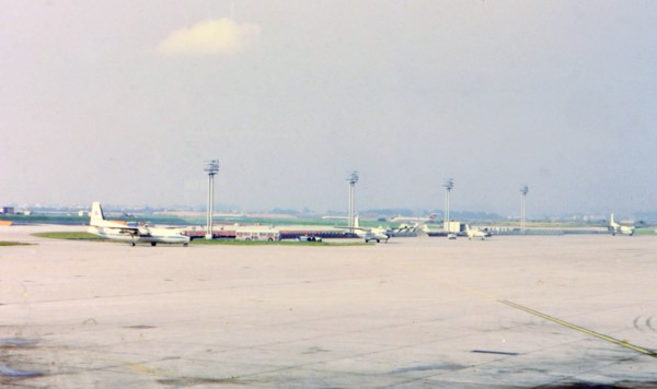 1972 (R) -  Airplanes on the tarmac at an airport in Europe (probably Orly in Paris).