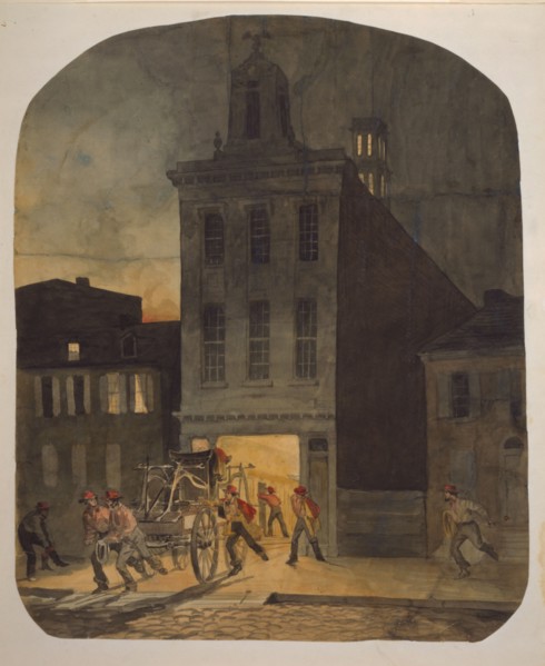 Philadelphia Firehouse Scene, 1857