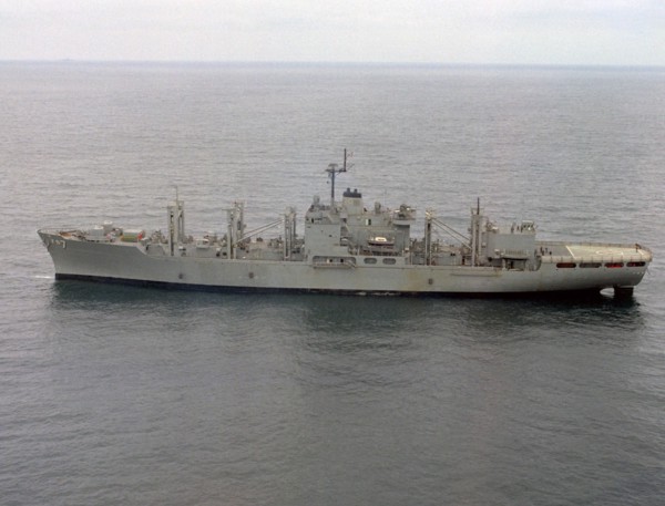 1971  - an aerial port beam view of the combat stores ship USS SAN JOSE