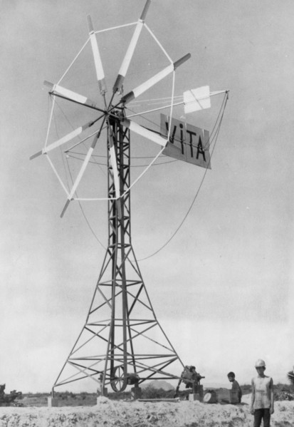 Windmill in the desert in Thailand
