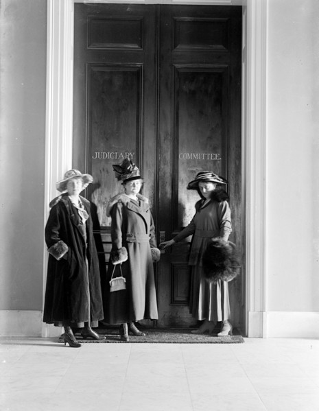 Group of woman suffragettes at House office building