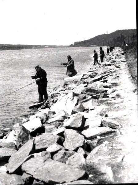Men Fishing Cape Cod Canal June 1945 .