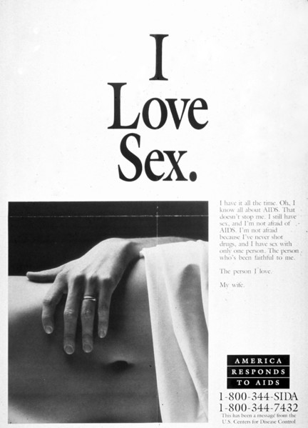 1980s Era HIV AIDS Prevention Public Service Poster.