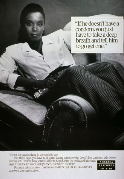 1980s Era HIV AIDS Prevention Public Service Poster.