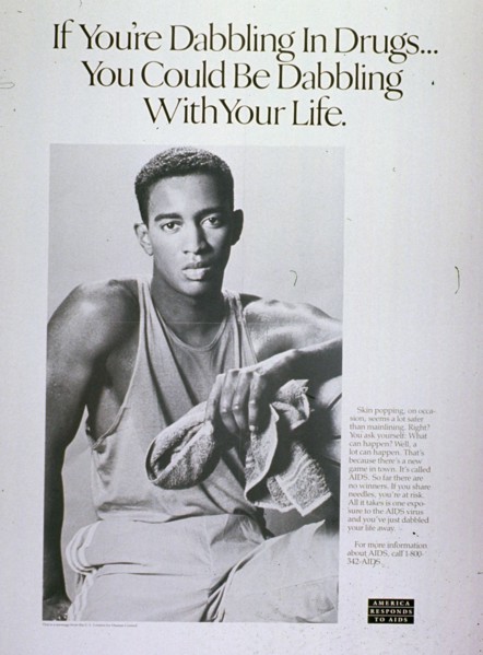 1980s Era HIV AIDS Prevention Public Service Poster.