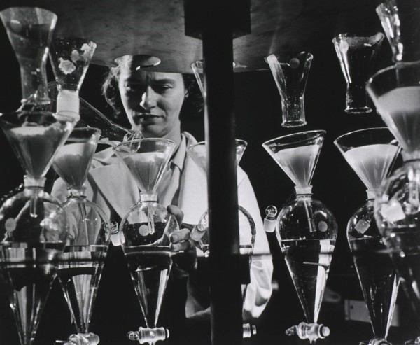 Woman in research laboratory unknown date.