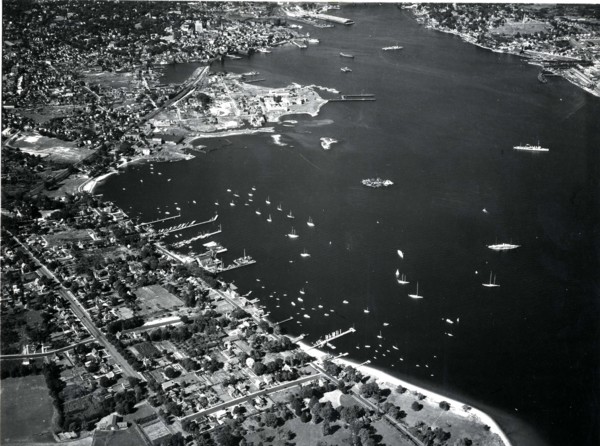 aerial view of Greens Harbor in New London