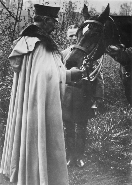 Kaiser & his horse -- at the front