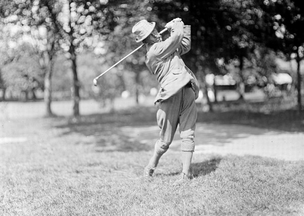 Walter Travis playing golf ca. 1909