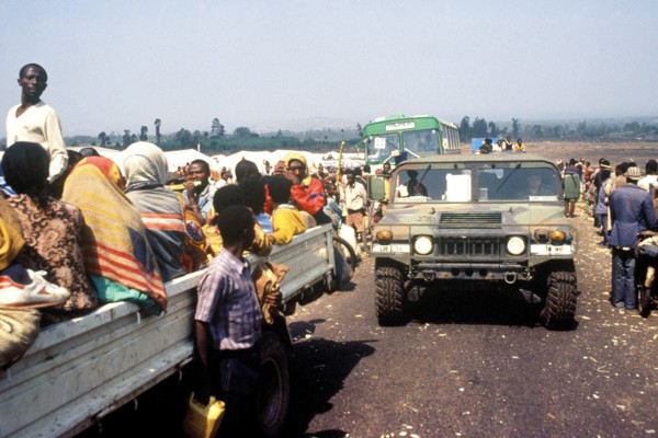 A US military High-Mobility Multipurpose Wheeled Vehicle