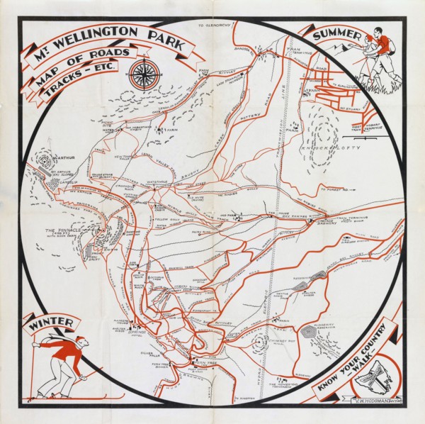 Mt. Wellington Park map of roads, tracks, etc. ca. 1935