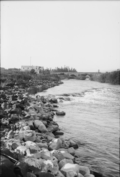 The Jordan Valley north of Lake Galilee. Jordan and Jisr Benat Yacoub. British frontier post. ca. 1929