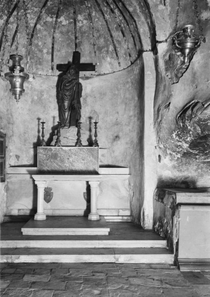 Interior of the Church of the Holy Sepulchre, statue and altar of St. Helena ca. 1900