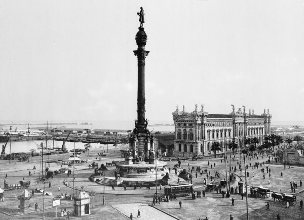 Plaza & Peace Harbor of Barcelona Spain ca.  between 1910 and 1926