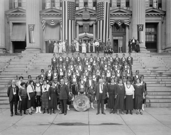 Aloha Band group photo, possibly shriners or another Masonic group ca.  between 1910 and 1920