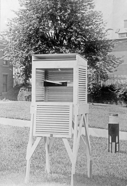 U.S. Weather Bureau observes Egypt rain gauge ca. between 1909 and 1920