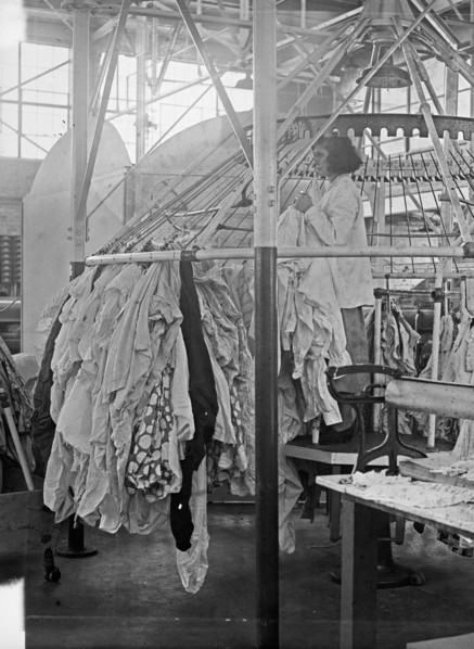 A woman working at the Tolman Laundry, Washington. D.C. ca. between 1909 and 1923