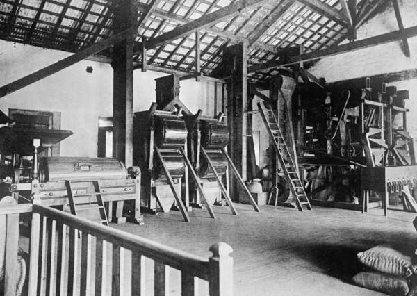 A coffee warehouse in Santos Brazil ca. between 1909 and 1920