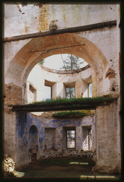 Church of the Kazan Icon of the Virgin (1803), interior, Ust'-Kuda, Russia; 2000
