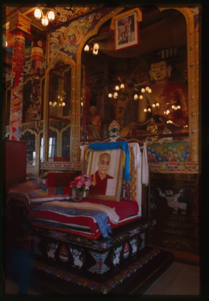 Ivolginsk Buddhist Datsan, main temple interior, Buddha shrine, Ivolga, Russia; 2000