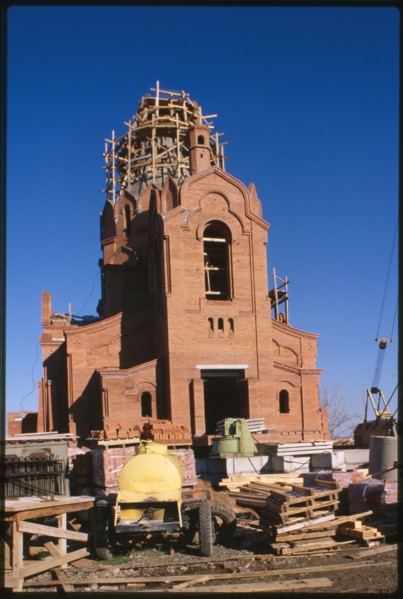 Church under construction in west suburbs (1999-2000), Krasnoiarsk, Russia; 1999