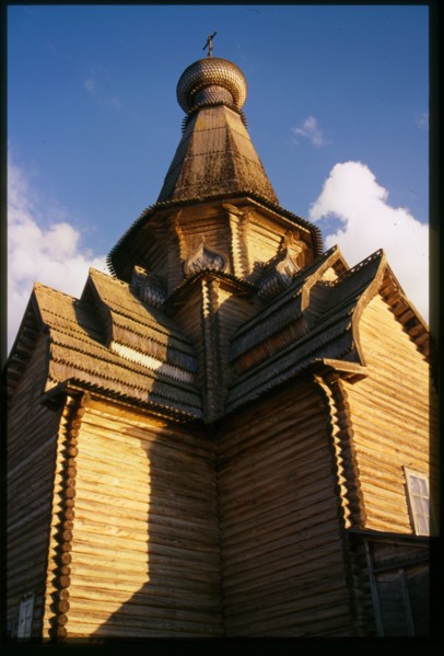 Church of the Dormition (1674), northeast view, Varzuga, Russia; 2001