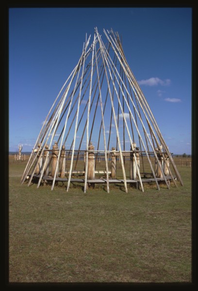 Us-Khatyn festival site, wigwam frame (kurasa), Yakutsk, Russia; 2002