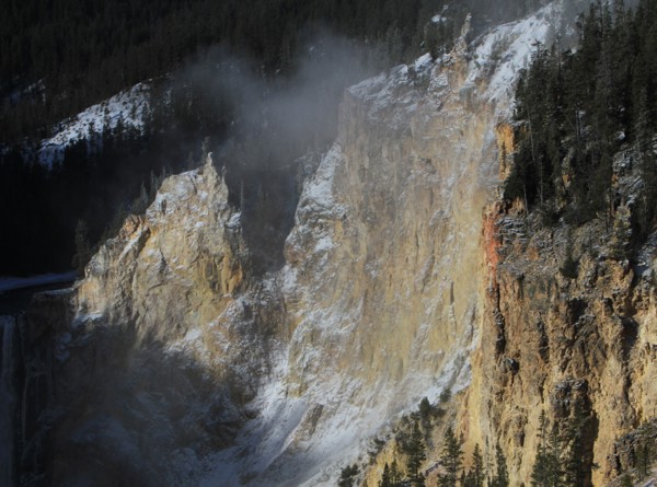 Wall of the Grand Canyon of the Yellowstone in Yellowstone National Park; Date: 29 October 2013