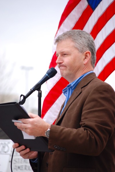 James Dickey (future leader of the Texas Republican Party) at a Tea Party rally in Dallas, TX (one of the first in the United States on Feb. 26 2009)