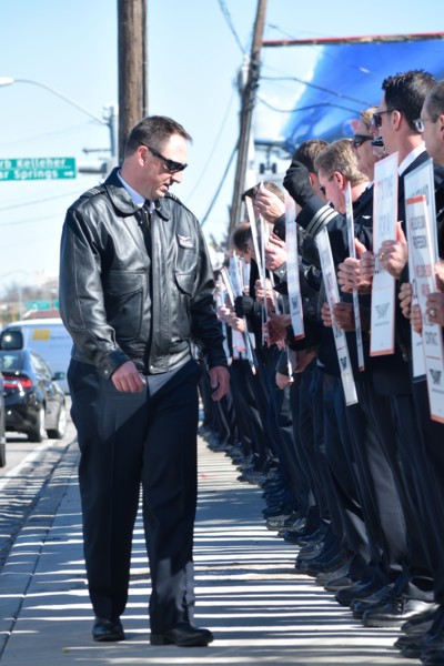 Southwest Airlines Pilots  upset over having no contract protest outside Love Field in Dallas, TX, USA (February 3, 2016)