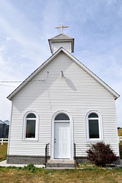 Small church in the town of Albin, Wyoming
