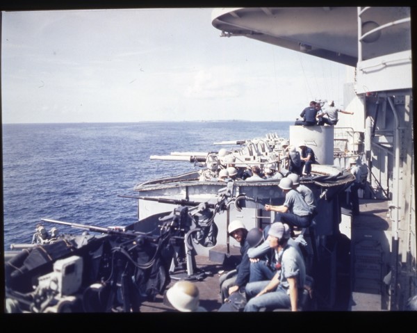 Crews of a US battleship, 1944