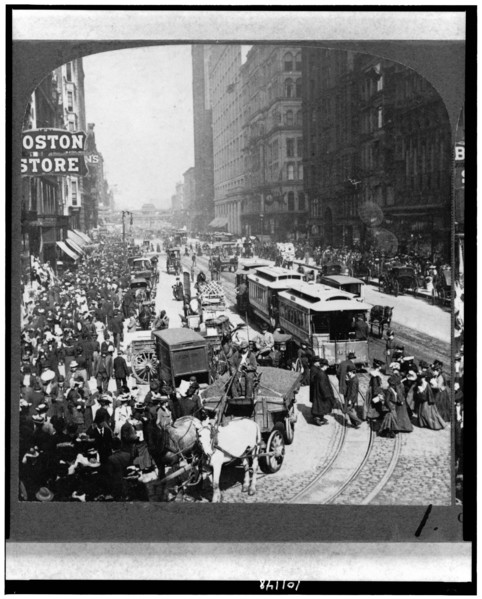 Busy Chicago Street Scene, c1900