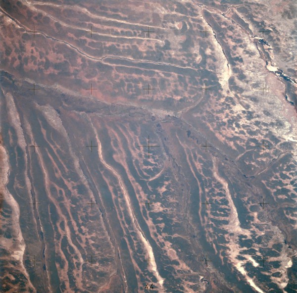 View of unique drainage patterns in southwestern Africa