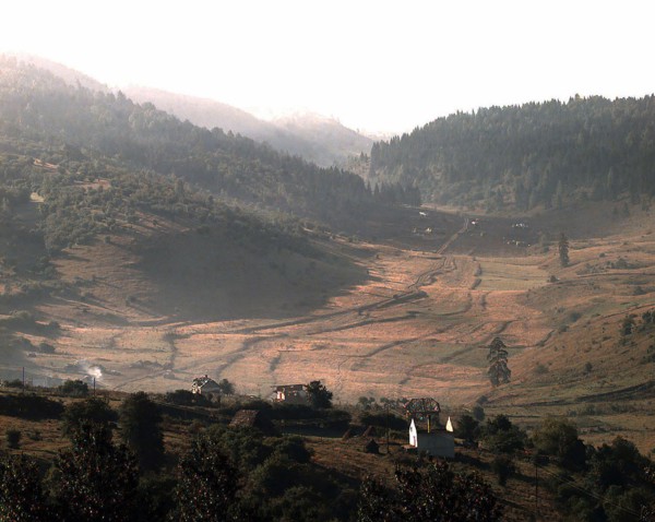 A long shot of a valley in an area near 'Gator' Site, Bosnia-Herzegovina.