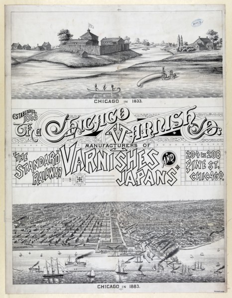 Chicago in 1833. Chicago in 1883