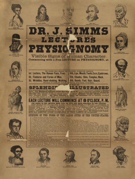 Dr. J. Simms. Lectures on physiognomy ca. 1880