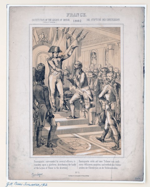 France. Institution of the Legion of Honor 1802 Die stiftung der ehrenlegion