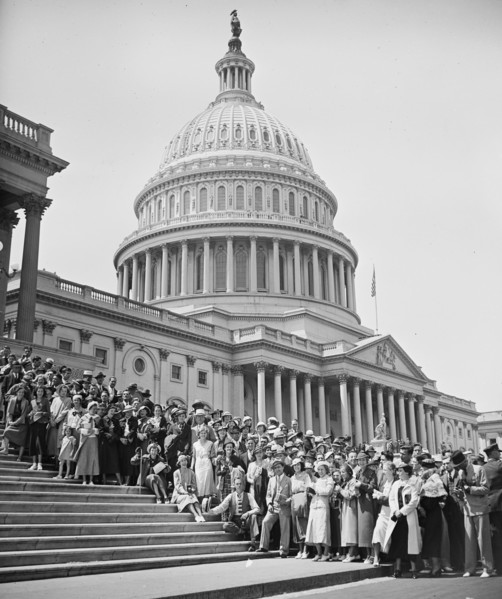 Group of people outside U.S. Capitol
